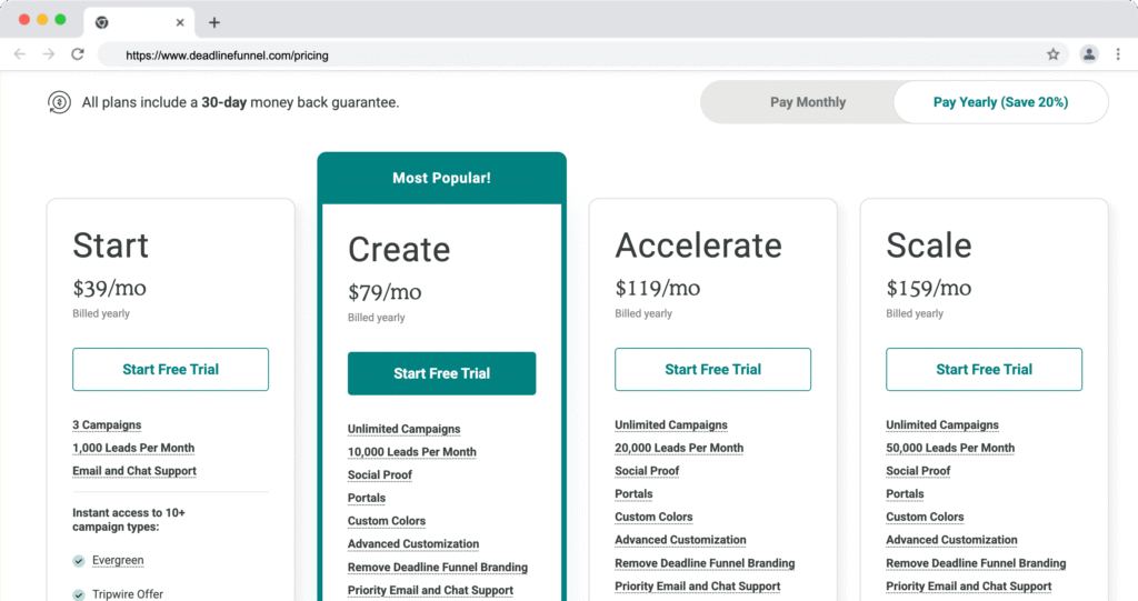 choose a pricing option